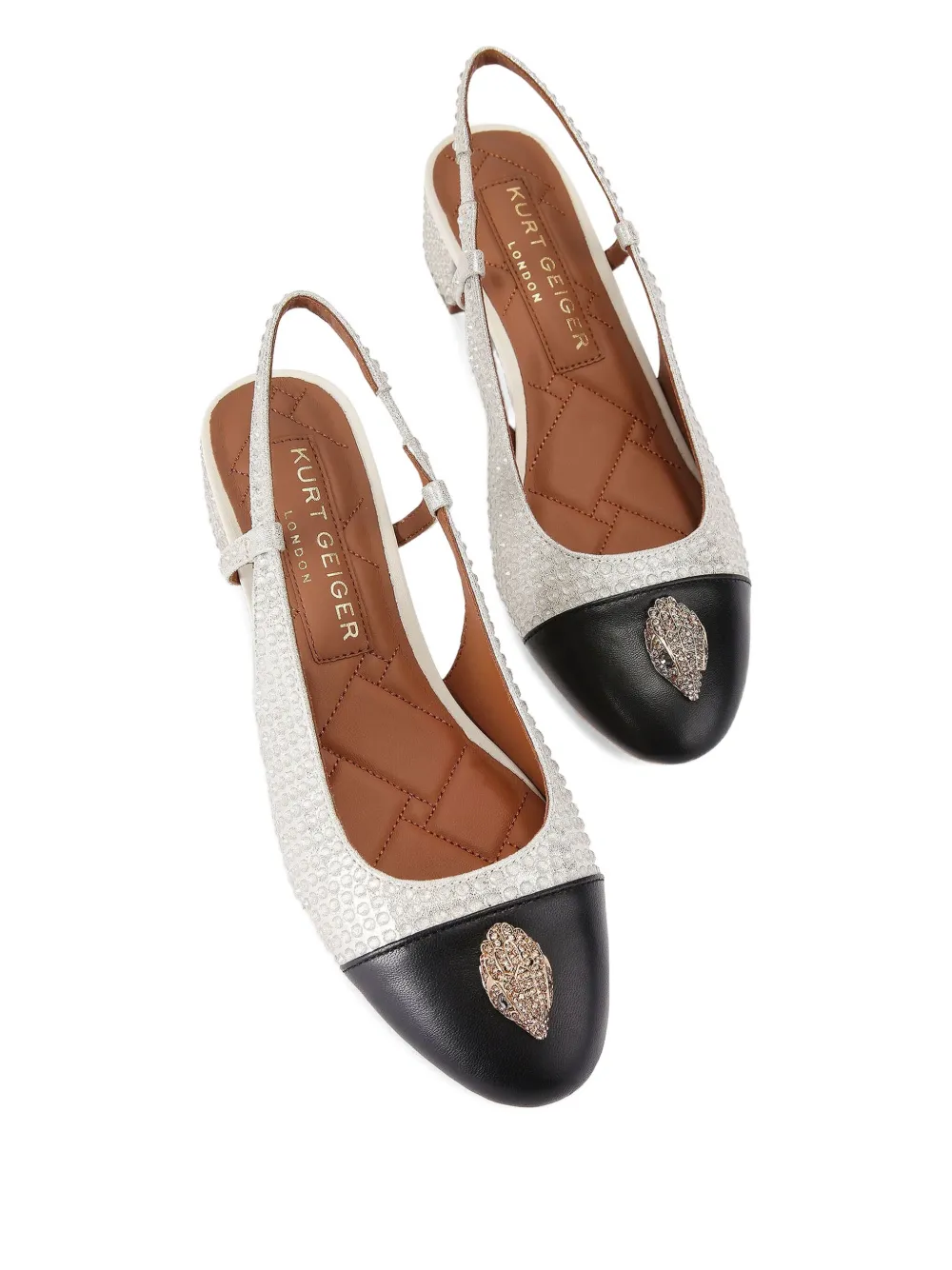 Kurt Geiger London 40 mm Sloane tweekleurige slingback pumps Wit
