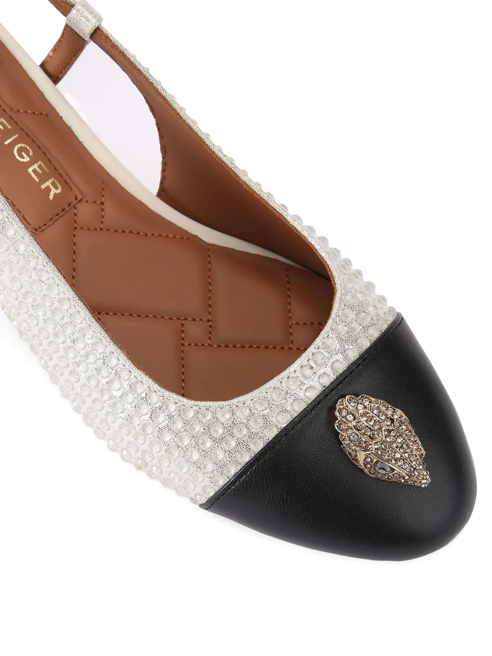 Kurt Geiger London 40 mm Sloane tweekleurige slingback pumps Wit