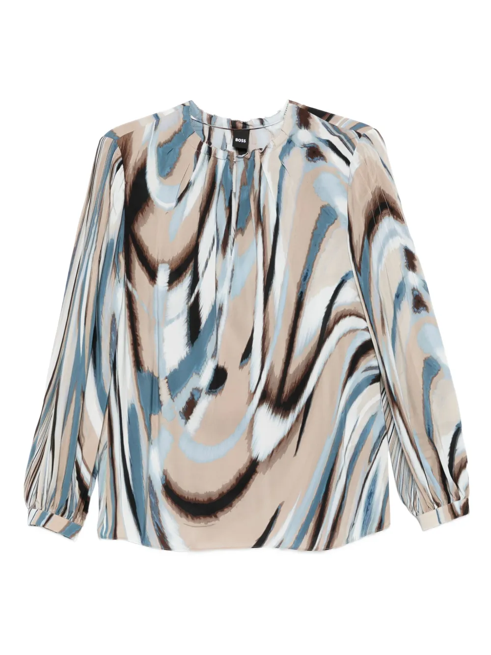BOSS Blouse met pofmouwen Bruin