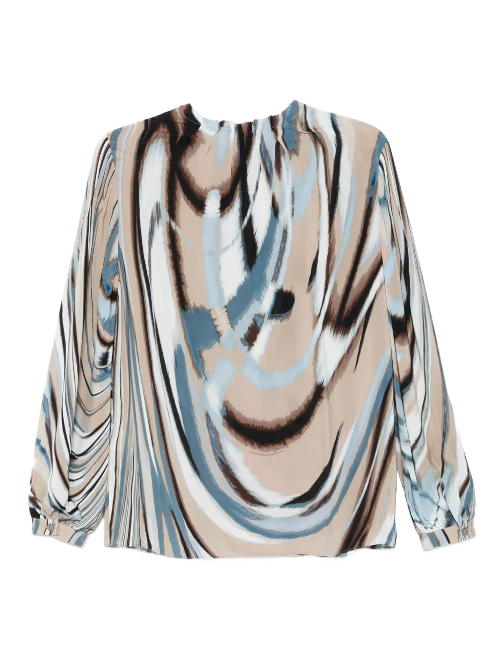 BOSS Blouse met pofmouwen Bruin