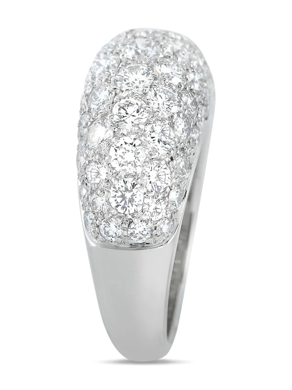 Pre-owned Van Cleef & Arpels Platinum Diamond Ring In Silver