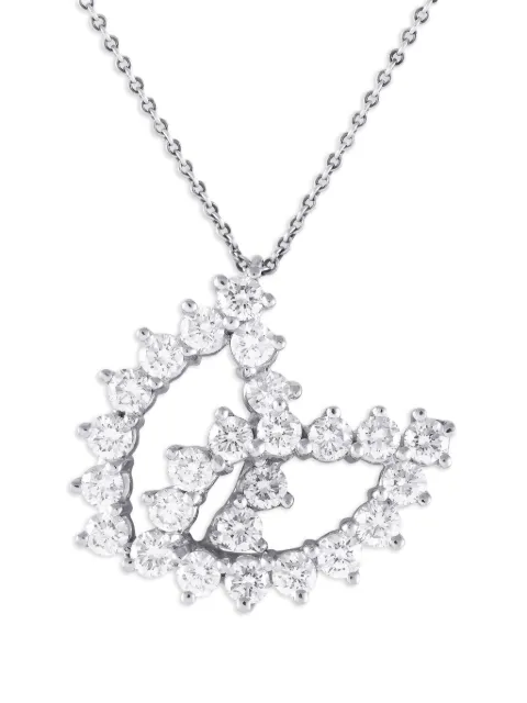 Tiffany & Co. Pre-Owned 플라티늄 펜던트 다이아몬드 네크리스