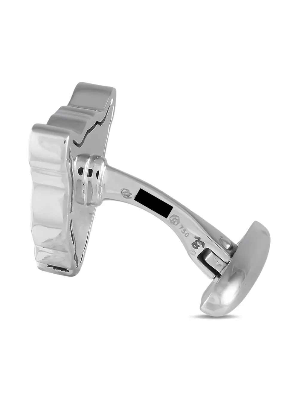 Pre-owned Carrera Y Carrera  18k White Gold Leopard Cufflinks In Silver