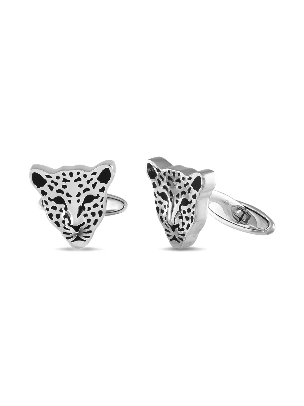 Carrera Y Carrera Leopard カフスボタン 18Kホワイトゴールド - シルバートーン Carrera Y Carrera Leopard カフスボタン 18Kホワイトゴールド - シルバートーン
