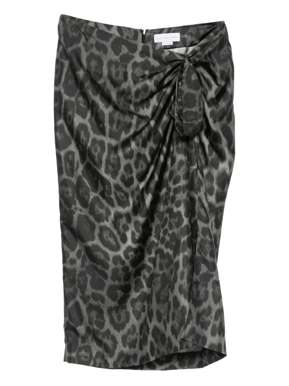 Stella McCartney leopard-print asymmetric skirt Grijs