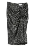Stella McCartney leopard-print asymmetric skirt - Grey