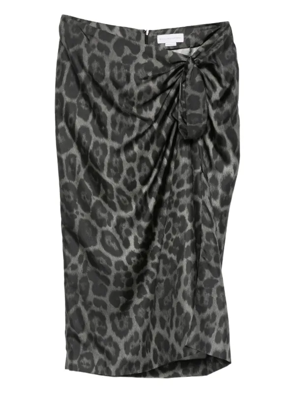 Stella McCartney Leopard-print Asymmetric Skirt in Grey