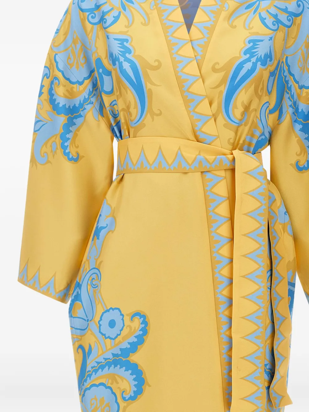 ETRO Badjas met ceintuur en print - Geel