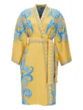 ETRO ornate-print belted robe dress - Yellow