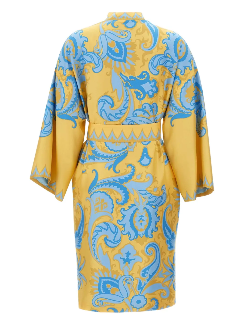 ETRO Badjas met ceintuur en print Geel
