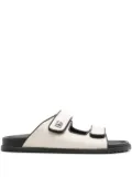 Dolce & Gabbana double-strap canvas slides - Neutrals