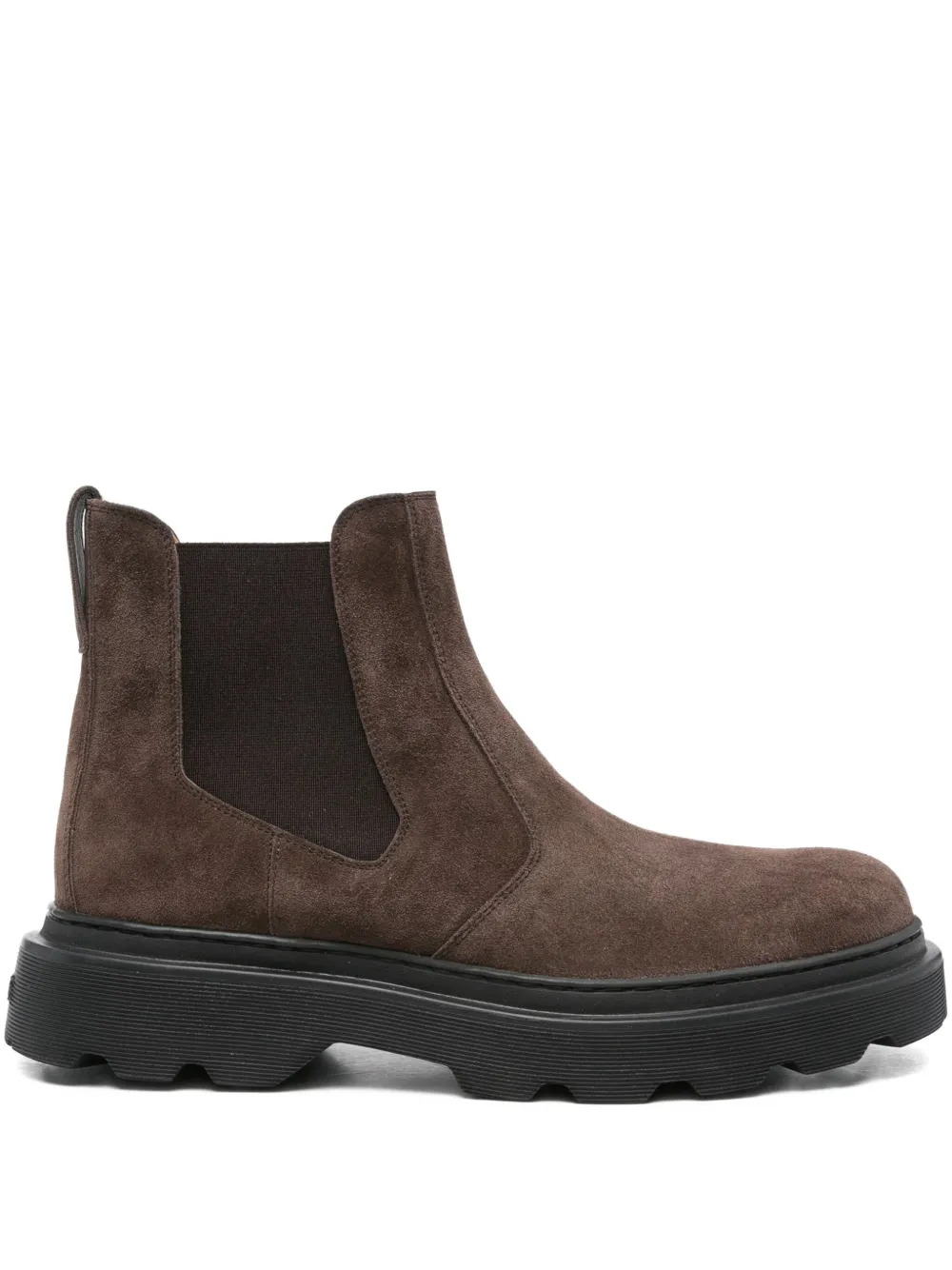 Tod's elastic-panelled suede boots Brown