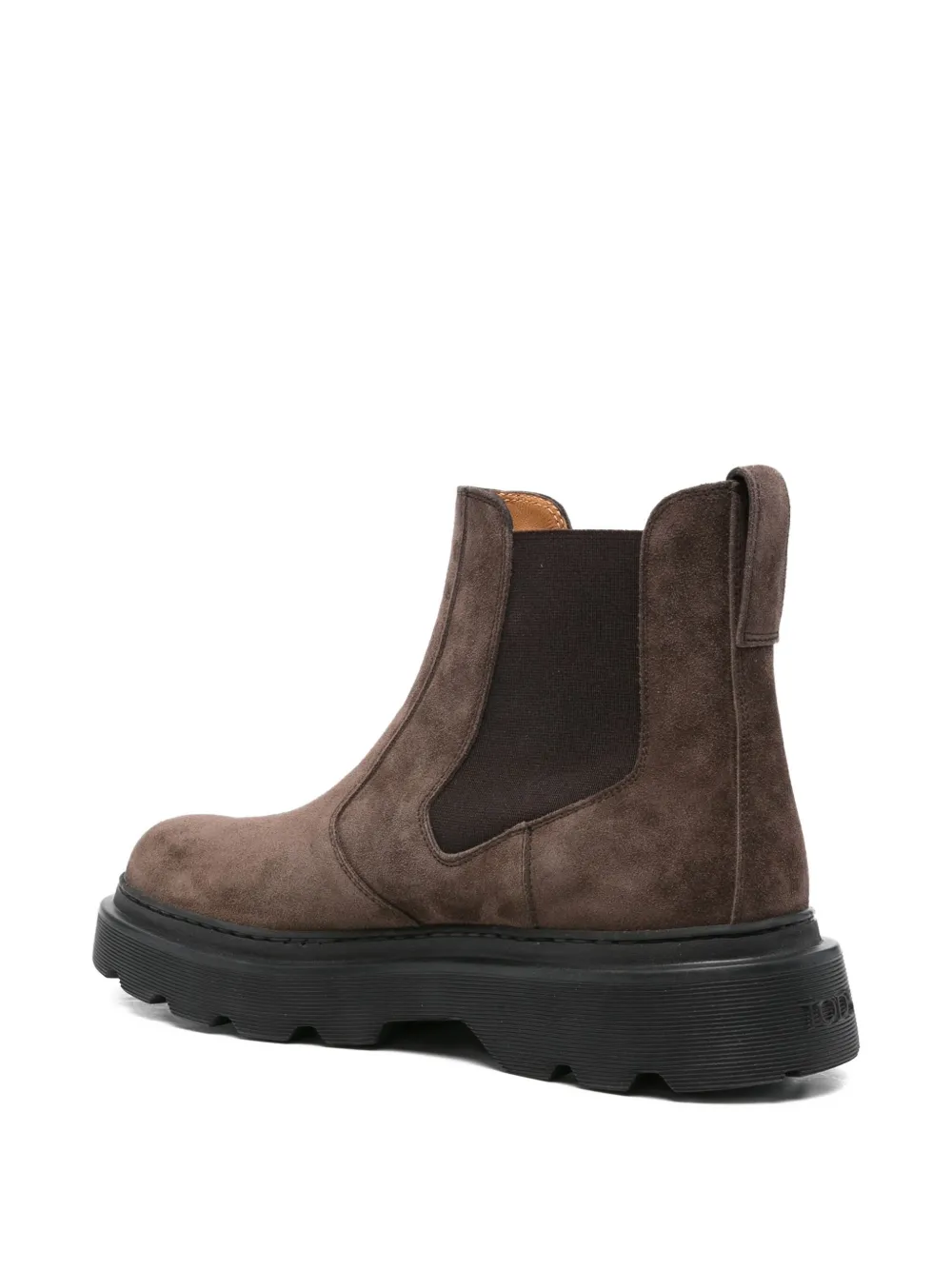 Tod's elastic-panelled suede boots Brown