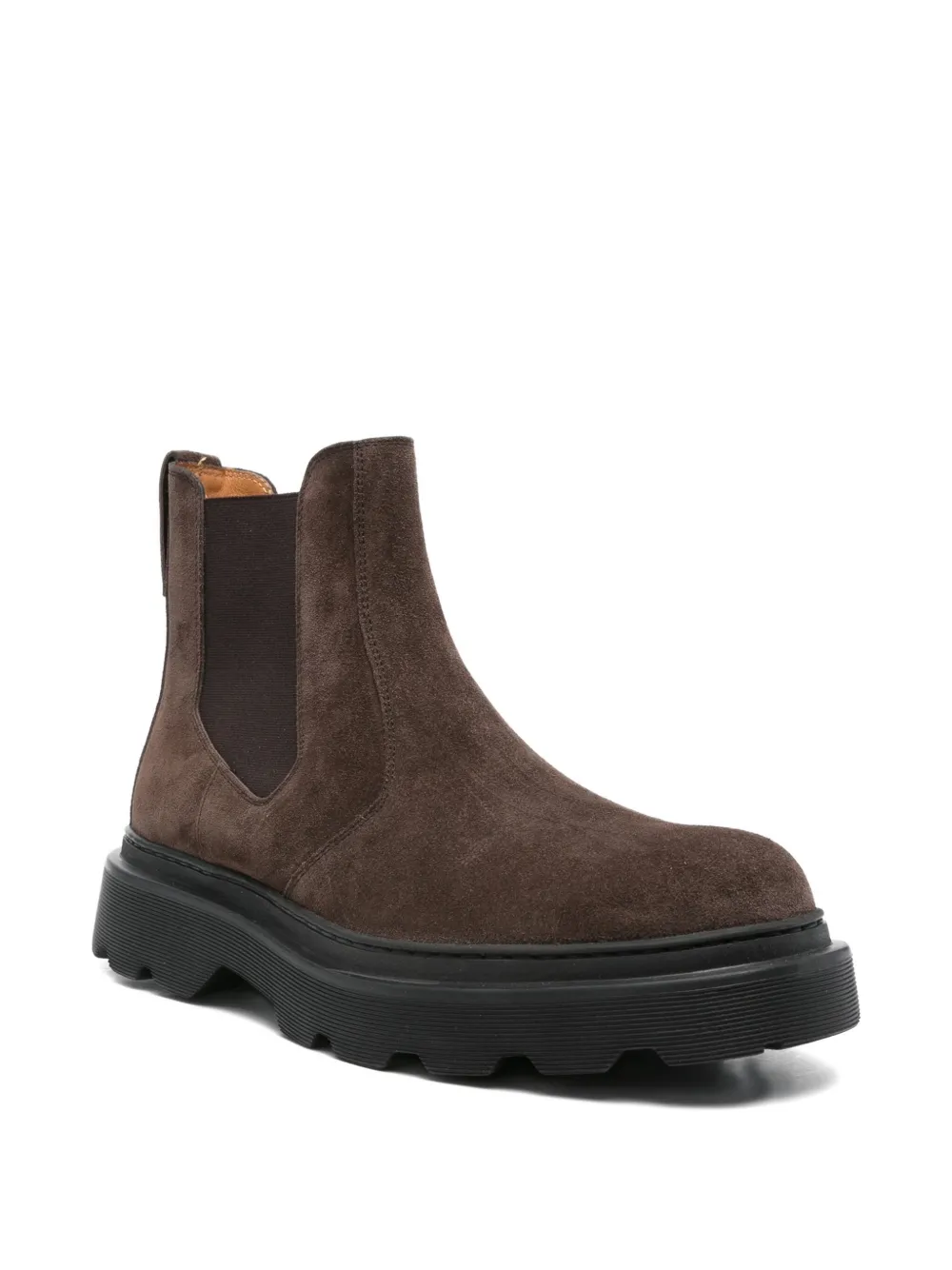 Tod's elastic-panelled suede boots Brown