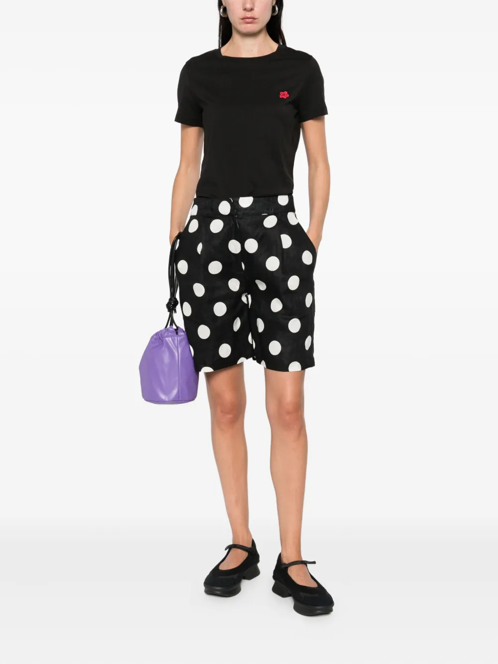 Kenzo T-shirt met geborduurde bloemen Zwart