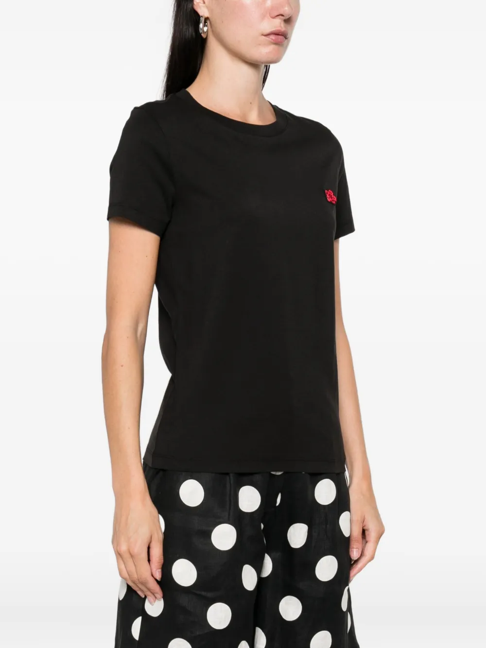 Kenzo T-shirt met geborduurde bloemen Zwart