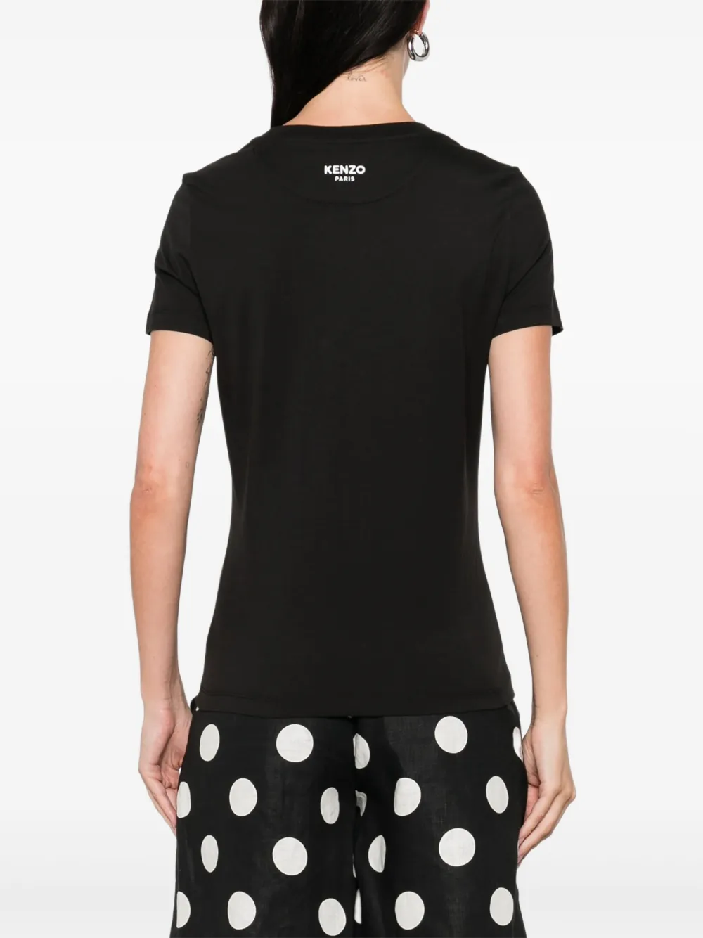 Kenzo T-shirt met geborduurde bloemen Zwart