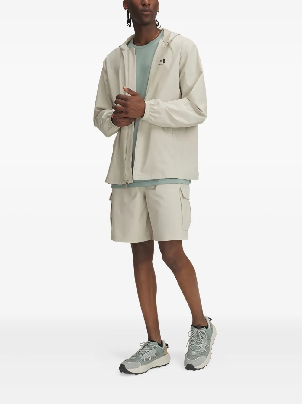 Under Armour UA Vide cargo shorts met logoprint Beige
