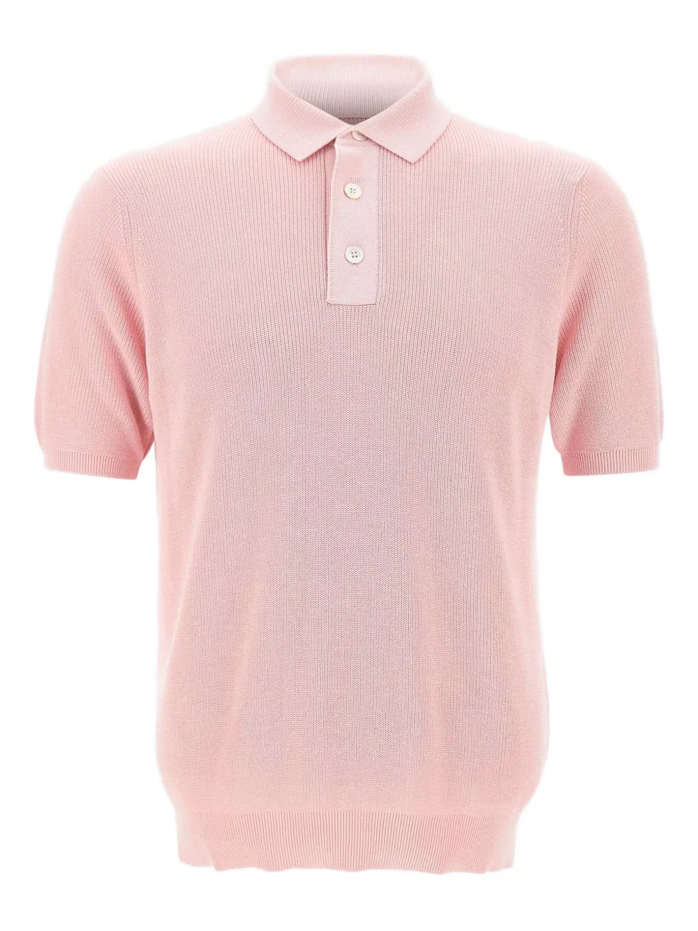 ribbed-knit polo shirt