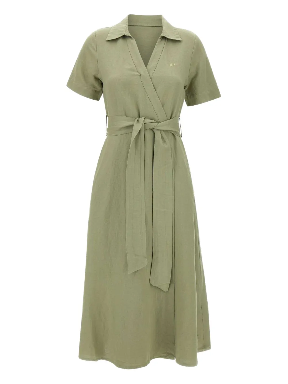 Sun68 vestido en mezcla de lino | verde | Image 1