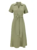 Sun68 linen-blend dress - Green