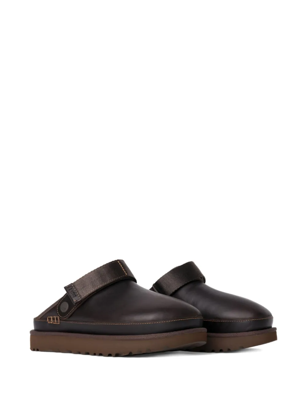 Ugg Back-strap Leather Flat Pumps In Brown