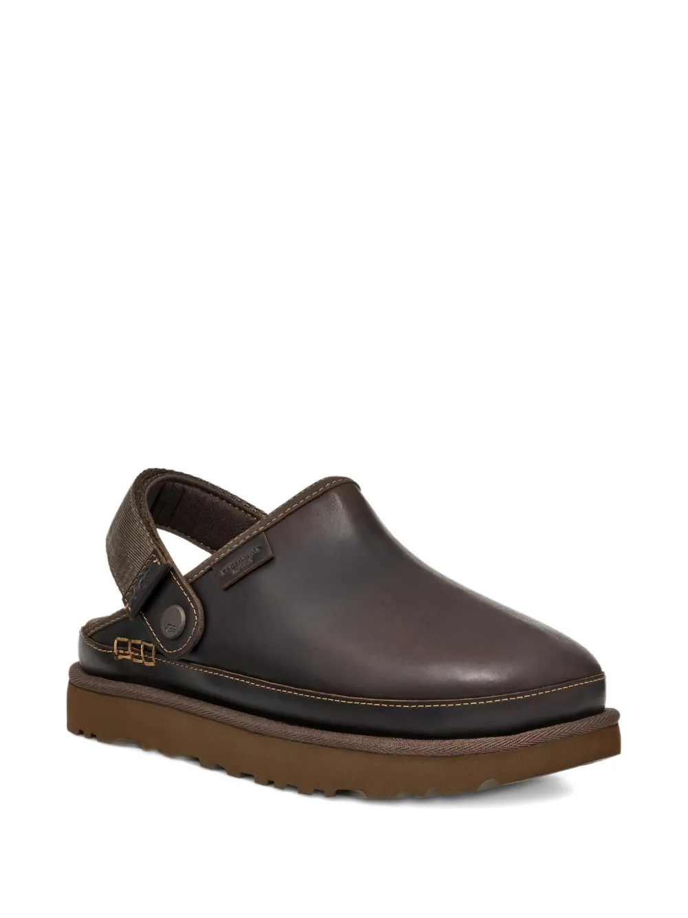 Ugg Back-strap Leather Flat Pumps In Brown