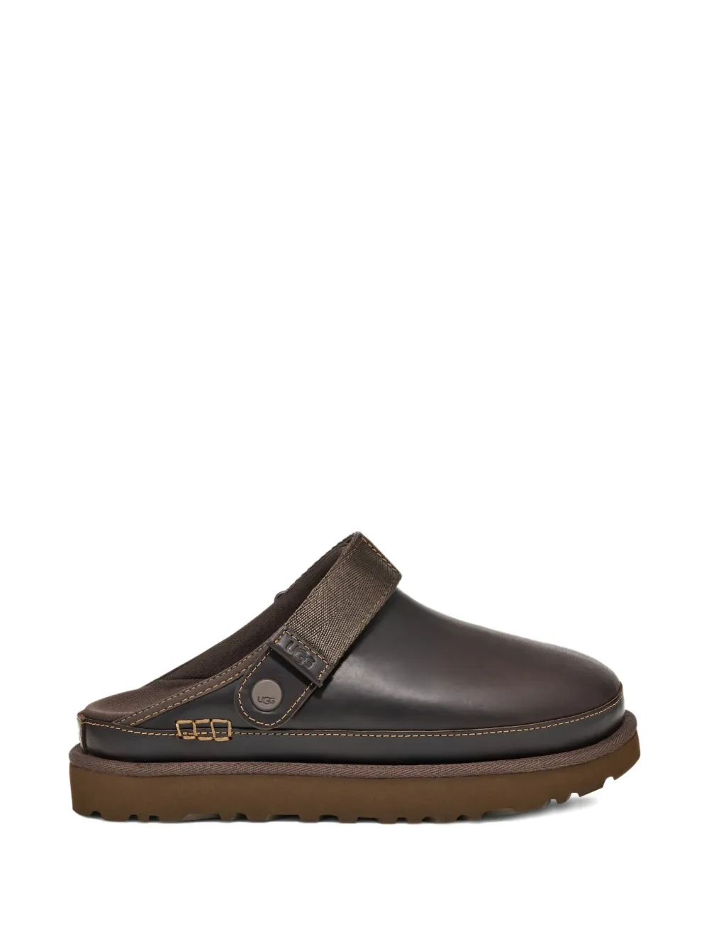 Ugg Back-strap Leather Flat Pumps In Brown