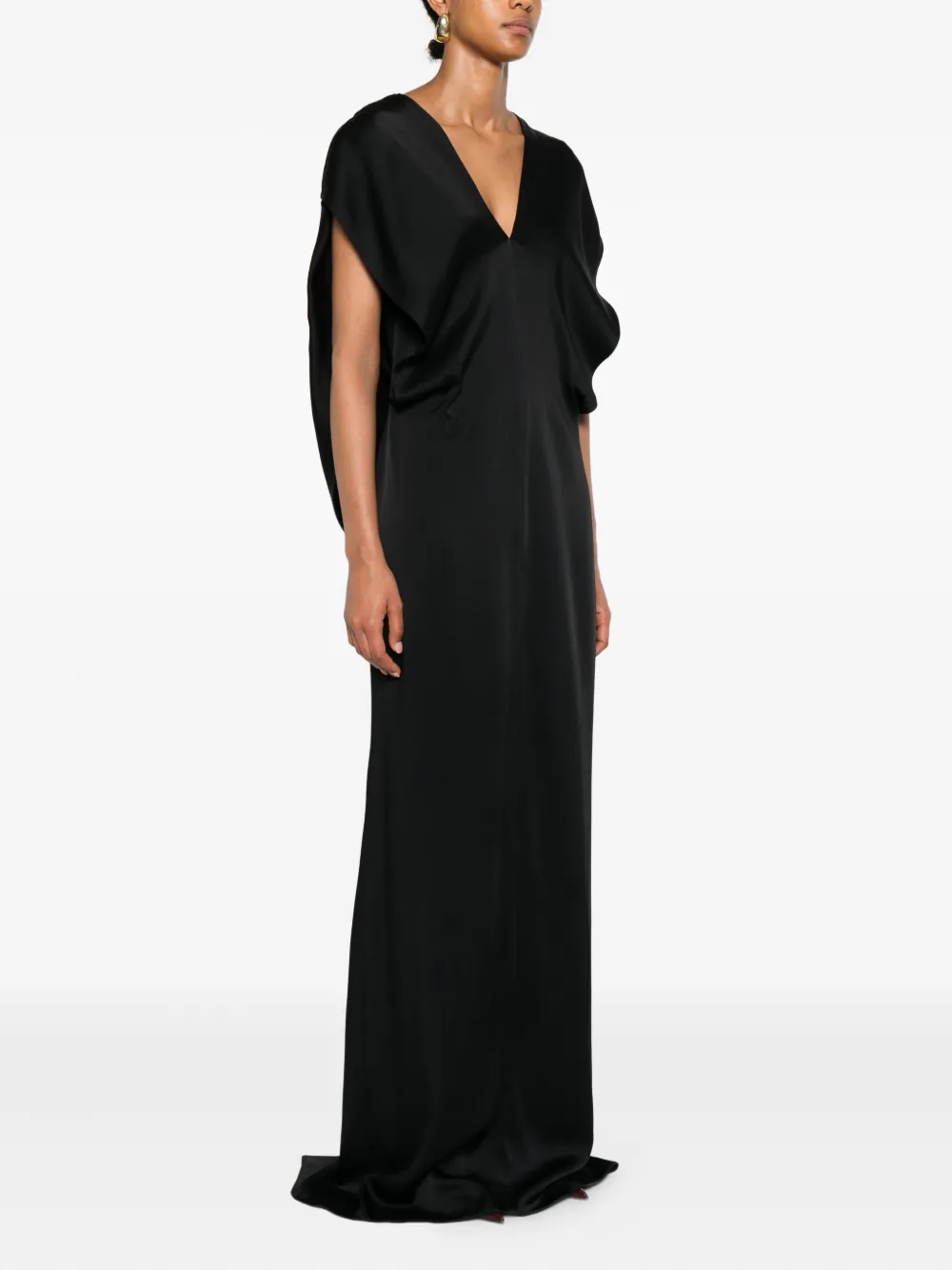 Stella McCartney v-neck cut-out dress Zwart