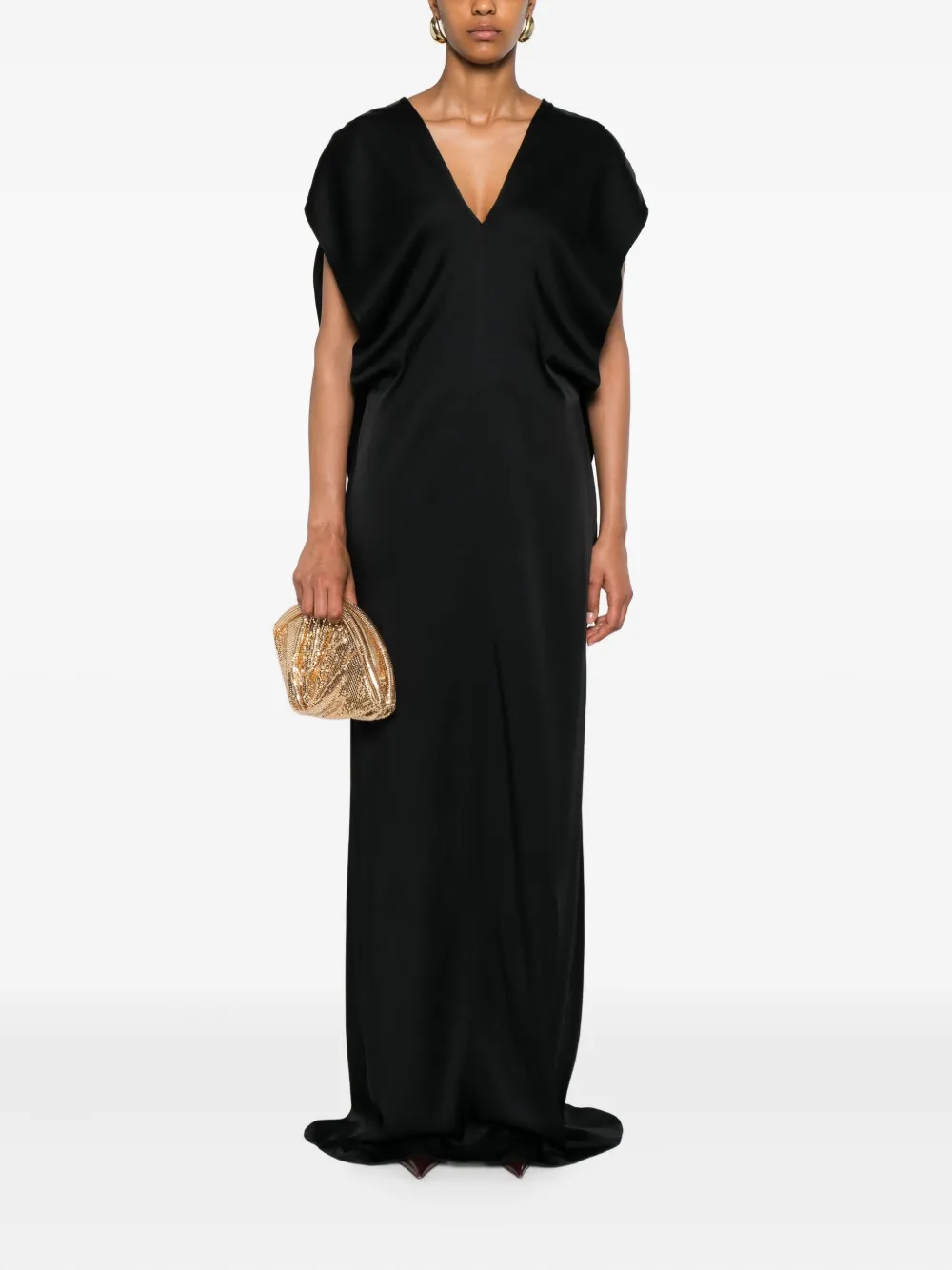 Stella McCartney v-neck cut-out dress Zwart
