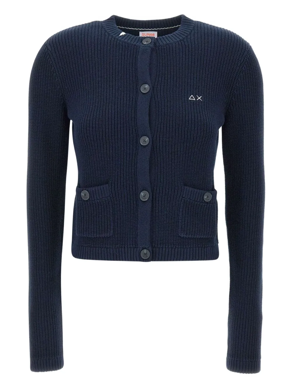 Sun68 ribbed button-front cardigan | Blue | Image 1