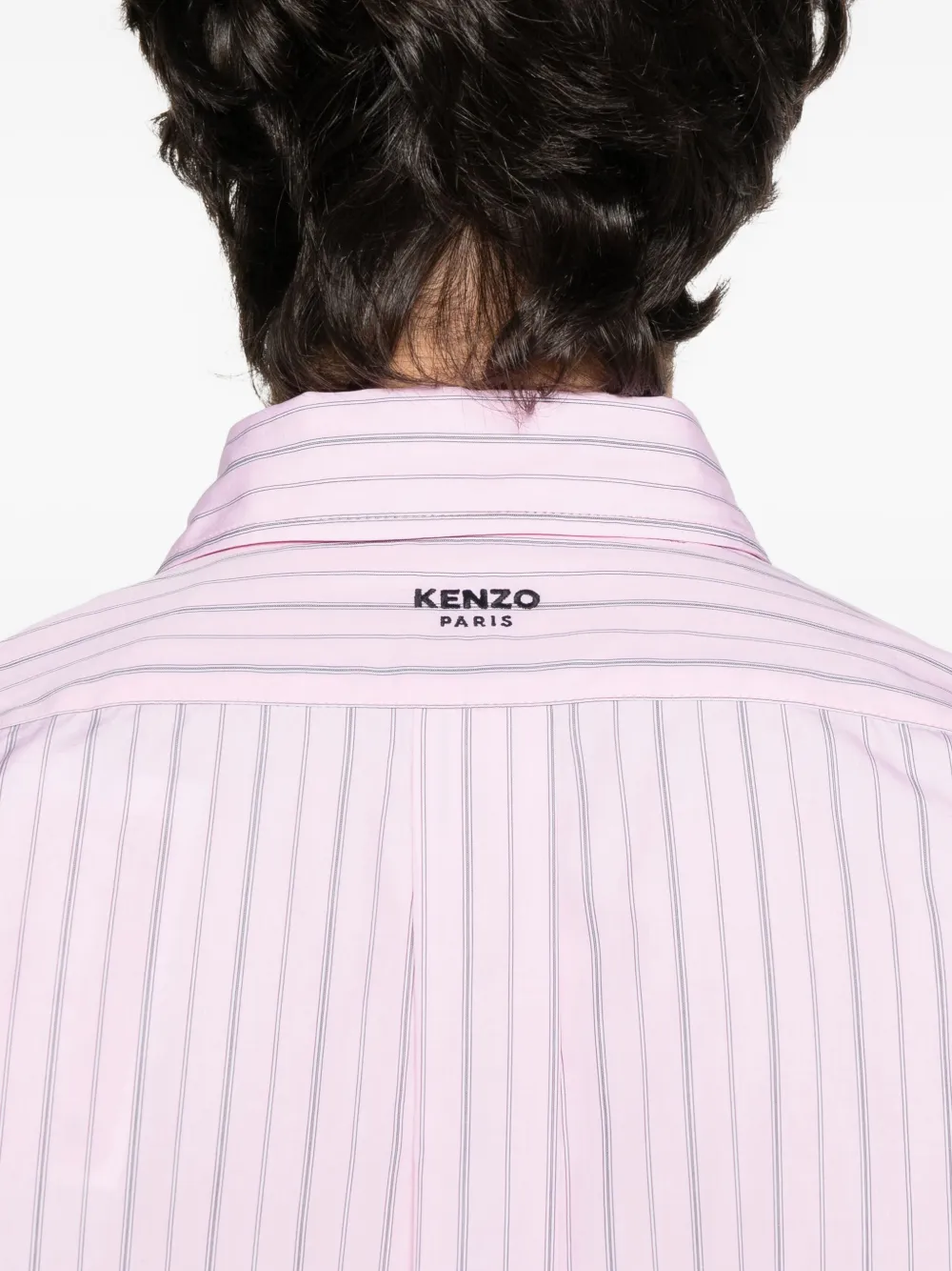 Kenzo striped embroidered shirt Roze