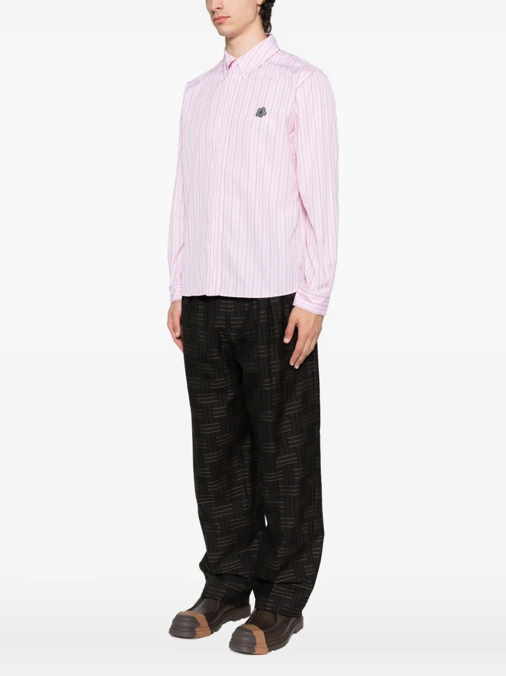 Kenzo striped embroidered shirt Roze