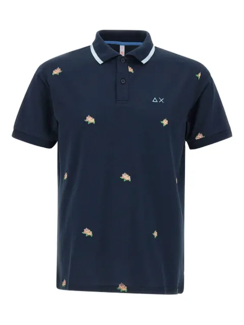 Sun68 Poloshirt mit Blumenstickerei