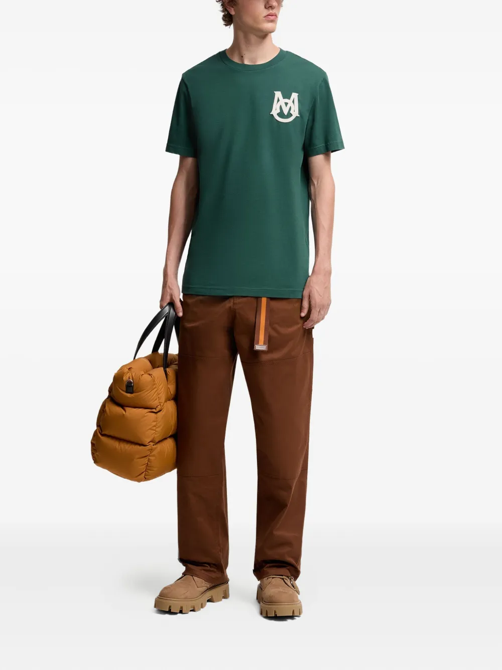 Moncler T-shirt met logopatch - Groen