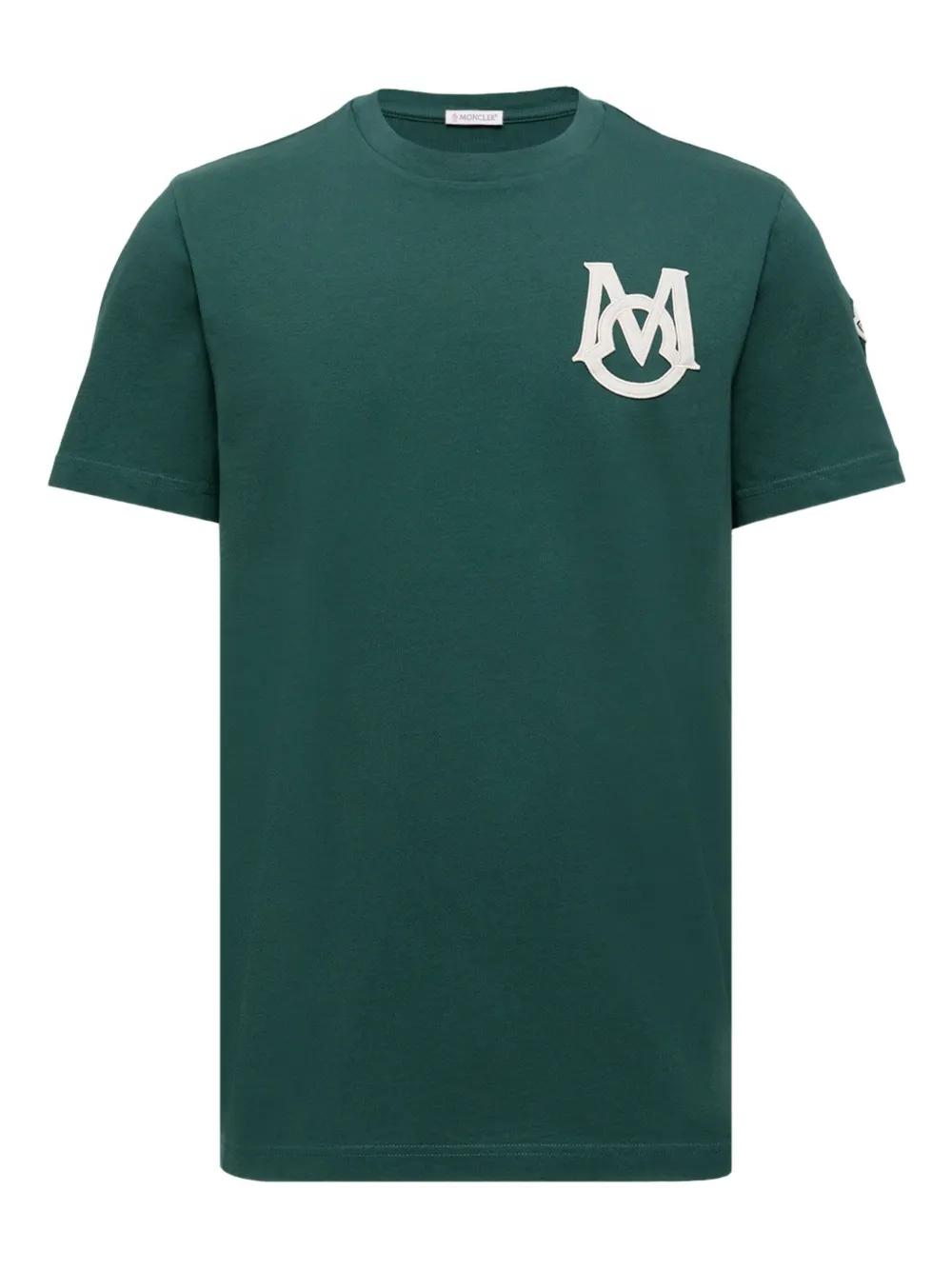 Moncler playera con cuello redondo y parche del logo | verde | Image 1