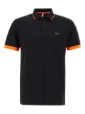 Sun68 contrast-collared polo shirt - Black
