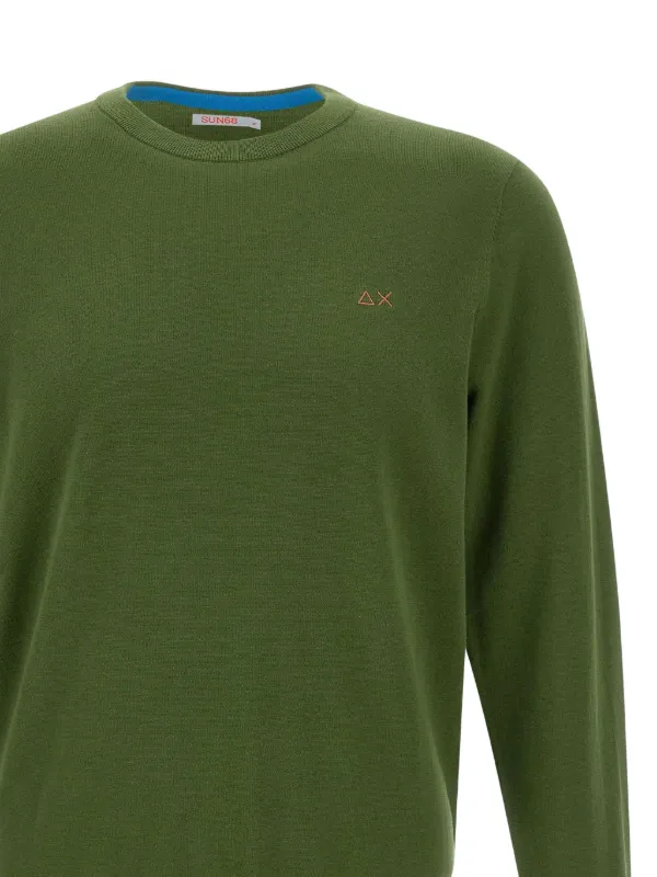 Pull Cardigan Homme SUN68 Vert - Laine Et Coton 50/50 - Neuf Avec étiquettes - Style Décontracté