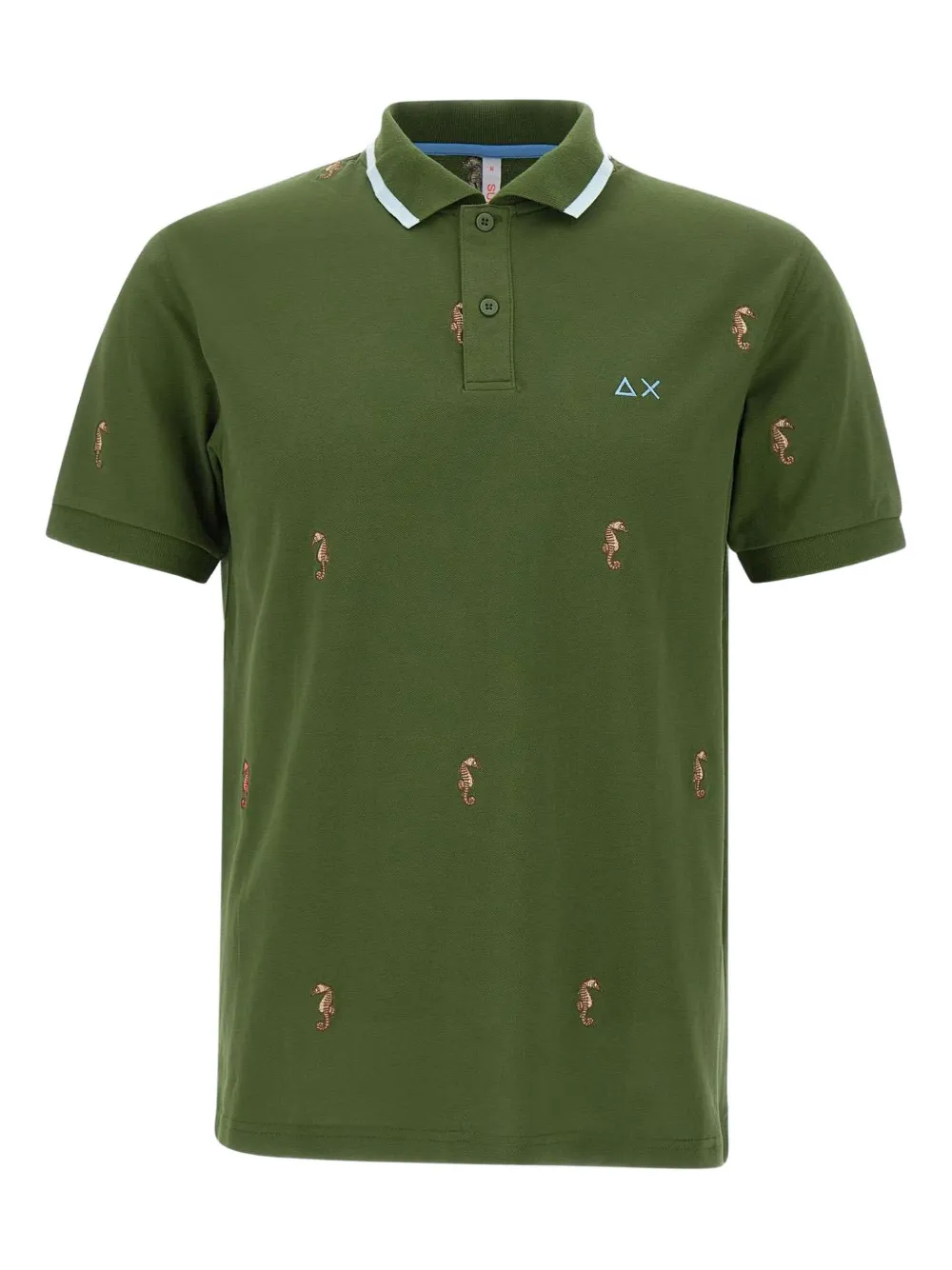 Sun68 seahorse-embroidered polo shirt | Green | Image 1