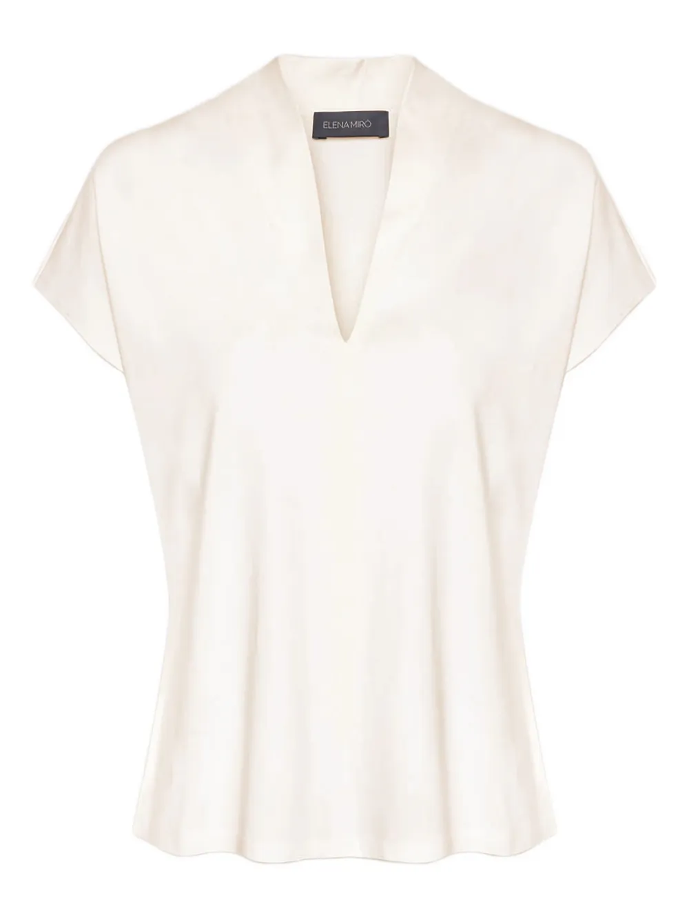 ELENA MIRO` v-neck short-sleeve top | White | Image 1