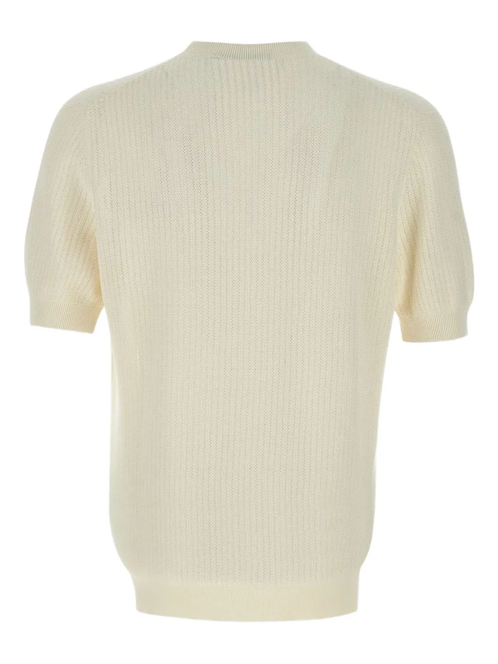 Filippo De Laurentiis Geribbelde top met korte mouwen - Beige