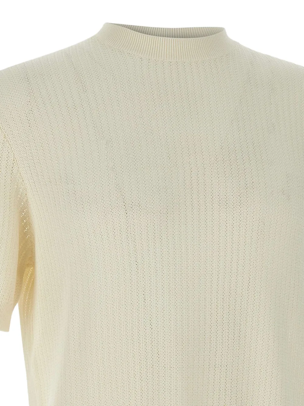 Filippo De Laurentiis Geribbelde top met korte mouwen Beige