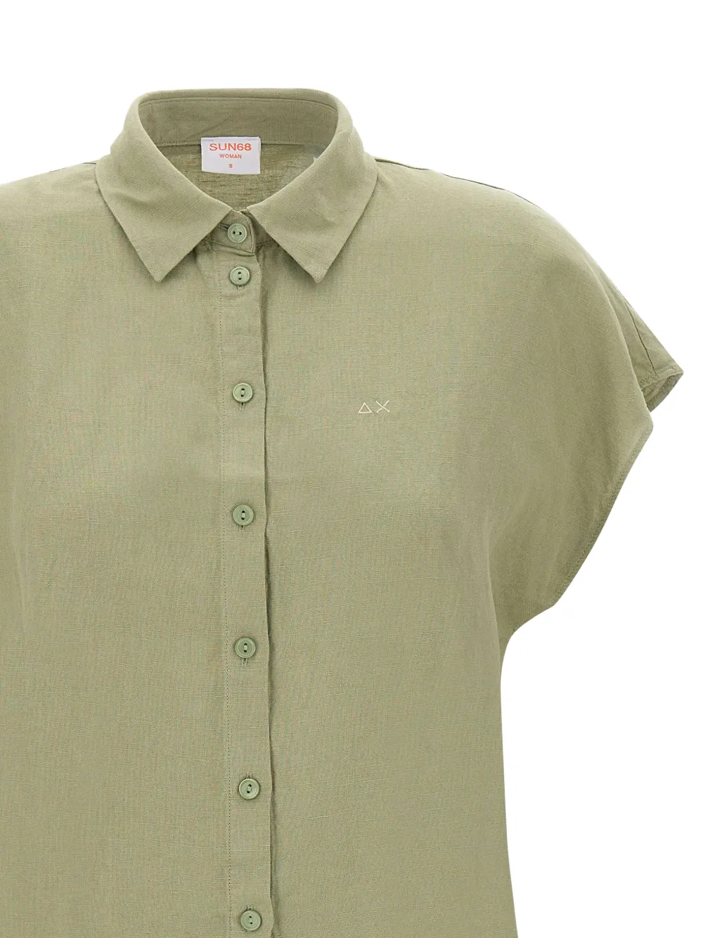 Sun68 Linnen blouse Groen