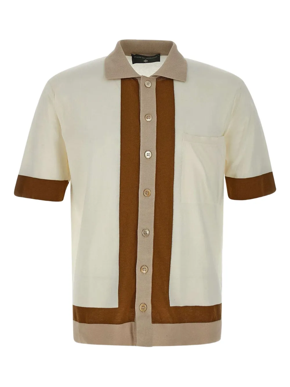 Filippo De Laurentiis colour-block short-sleeve shirt | Neutrals | Image 1