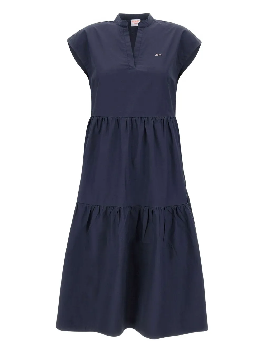 Sun68 robe mi-longue à volants superposés | bleu | Image 1