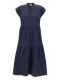 Sun68 tiered cap-sleeve midi dress - Blue