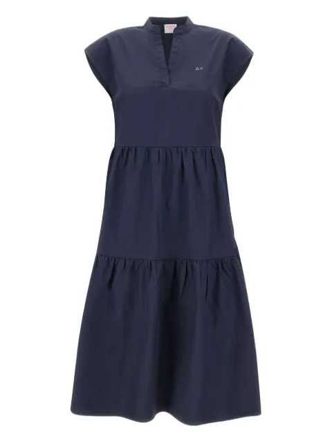 Sun68 tiered cap-sleeve midi dress