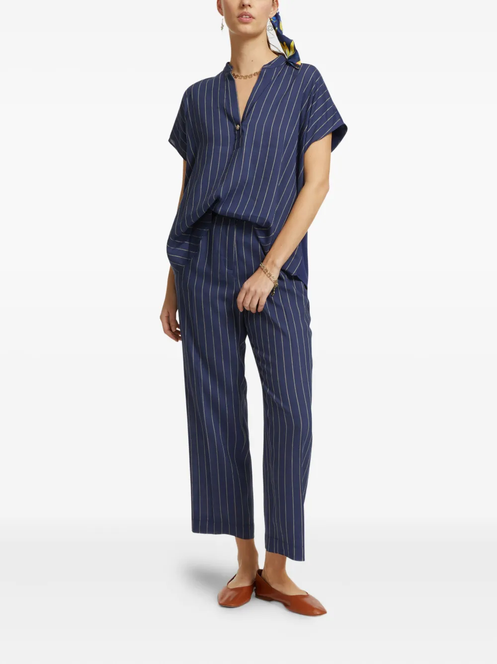 ELENA MIRO` short-sleeve blouse - Blauw