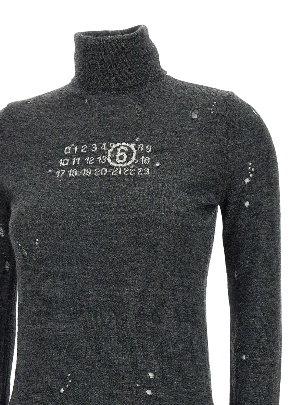 Shop Mm6 Maison Margiela Distressed Wool Sweater