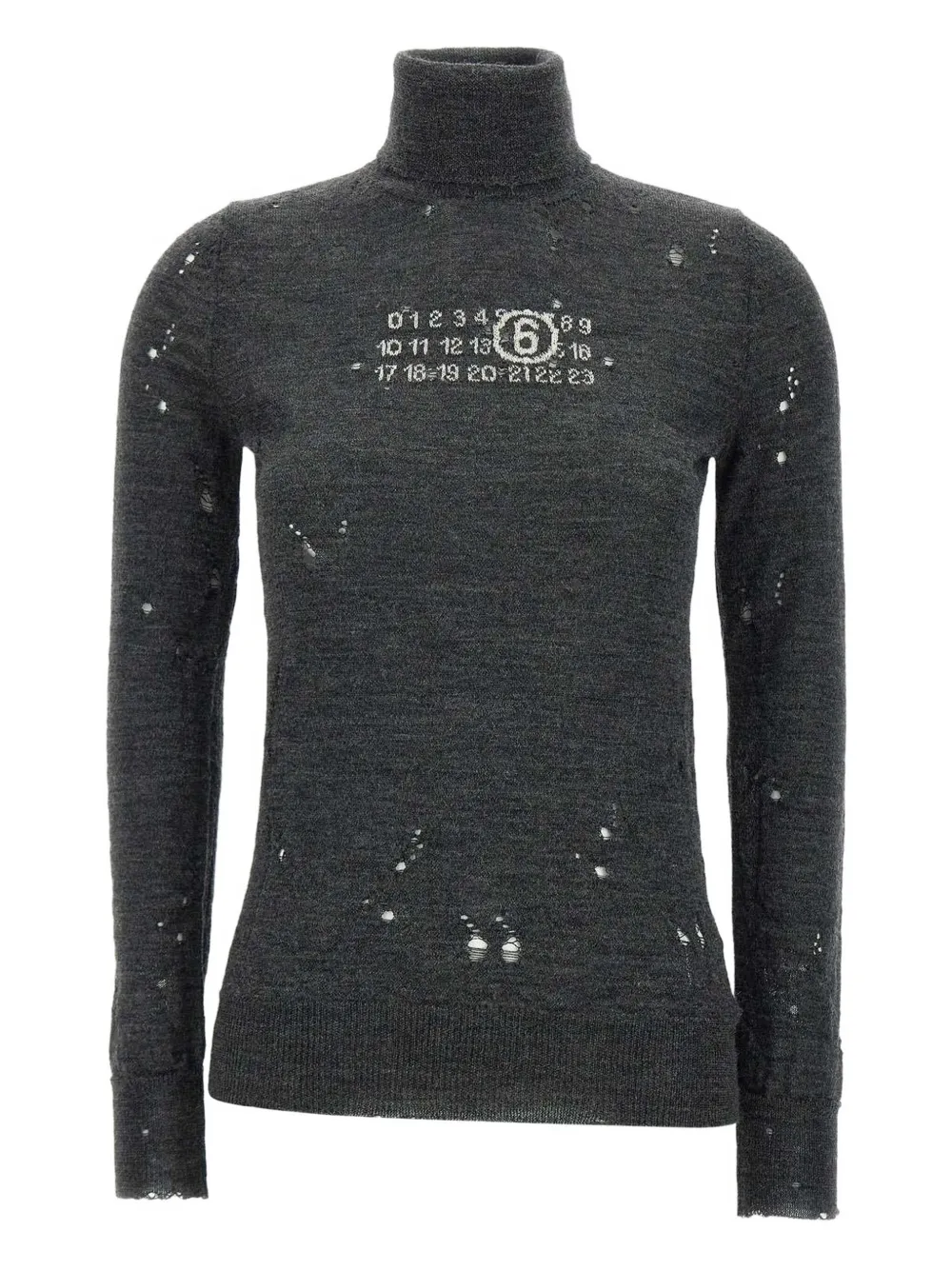 Shop Mm6 Maison Margiela Distressed Wool Sweater